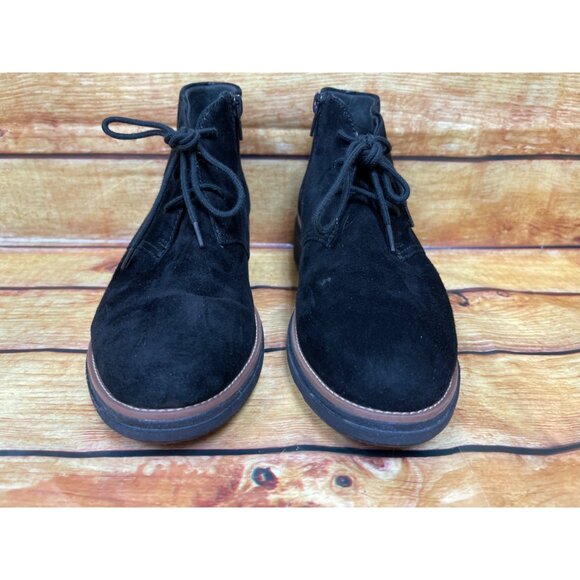 Clarks Sharon Hop Wedge Heel Black Suede Ankle Boot Womens 7.5 M / 38 (L7d) - Picture 8 of 10